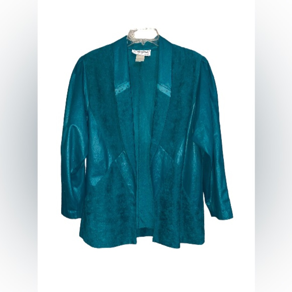 Vintage City girl, jacket/skirt suit Size 10 velveteen green.western style. - Picture 2 of 8